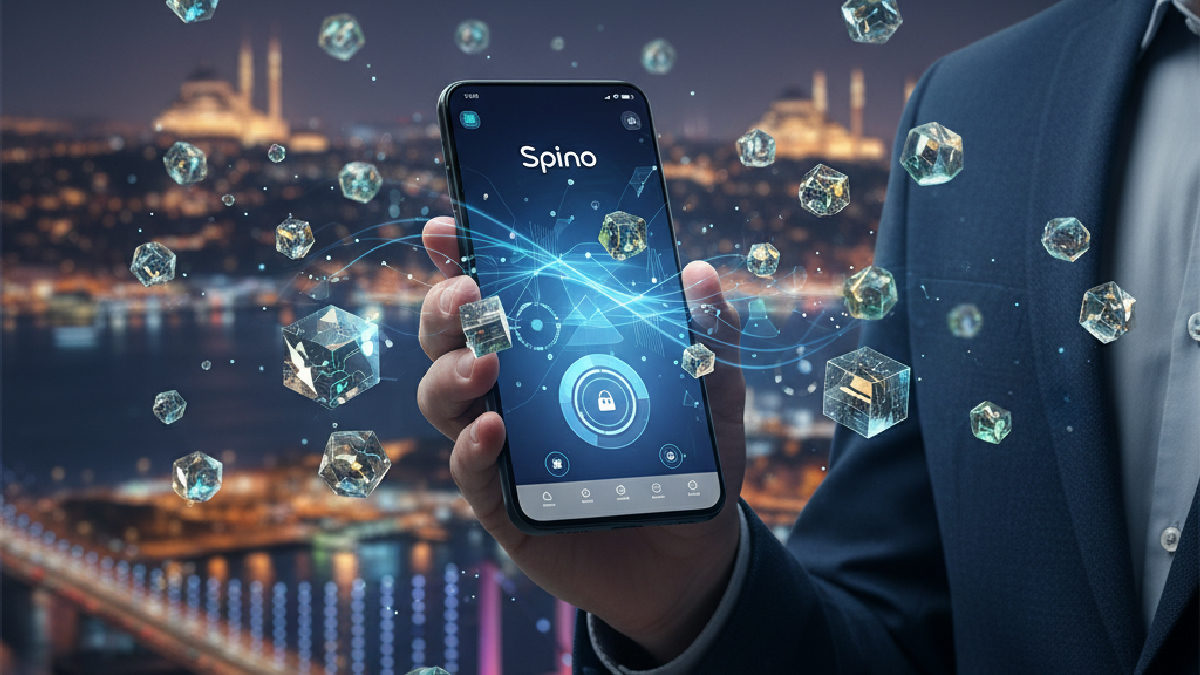 Spino güncel bağlantı 2026 adresine kripto paralarla güvenli erişim sağlayan bir akıllı telefon.